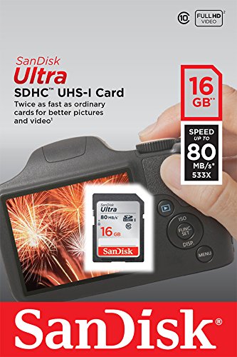 SanDisk Ultra 16GB SDHC bis zu 48 MB/Sek Class 10 Speicherkarte 