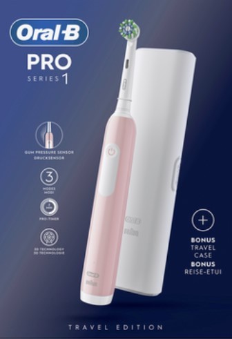 Braun Oral-B Pro 1 Cross Action Pink mit Reiseetui